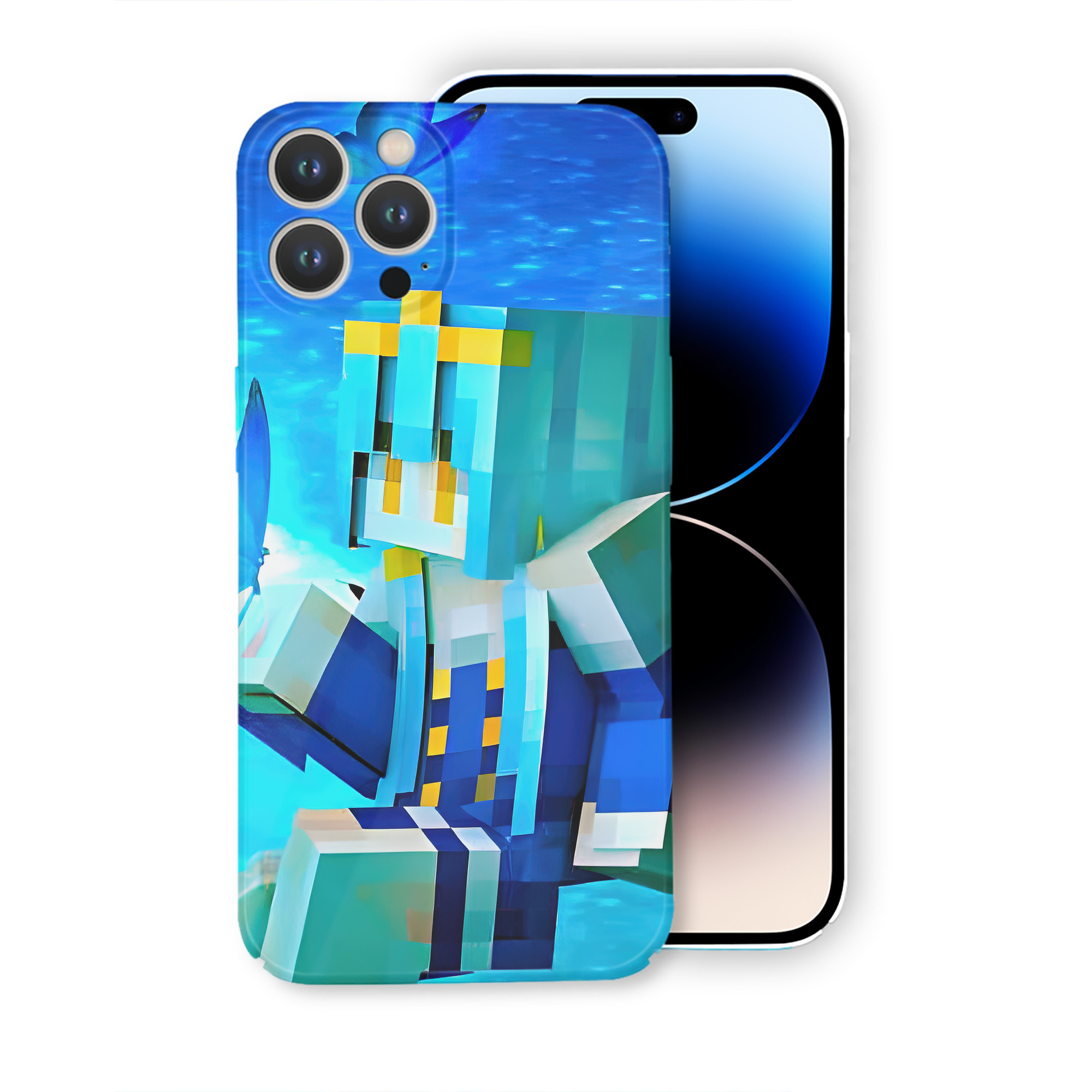 （画像用） マインクラフト ブロックの世界 Minecraft MC Block world 【iPhone 14シリーズ対応】ハードケース